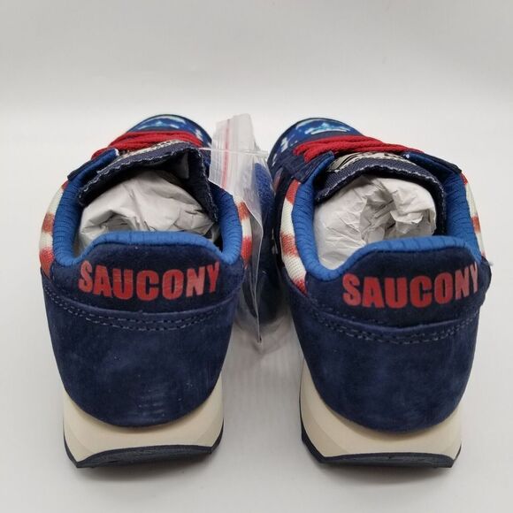 Saucony Women Jazz 81 USA Sneakers Size 5 Navy Red  Low Top - Picture 5 of 6